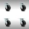 Service Caster 5 Inch Stainless Steel Polyolefin Wheel Swivel Caster Set with Roller Bearings SCC-SS30S520-POR-4 - alternate 1